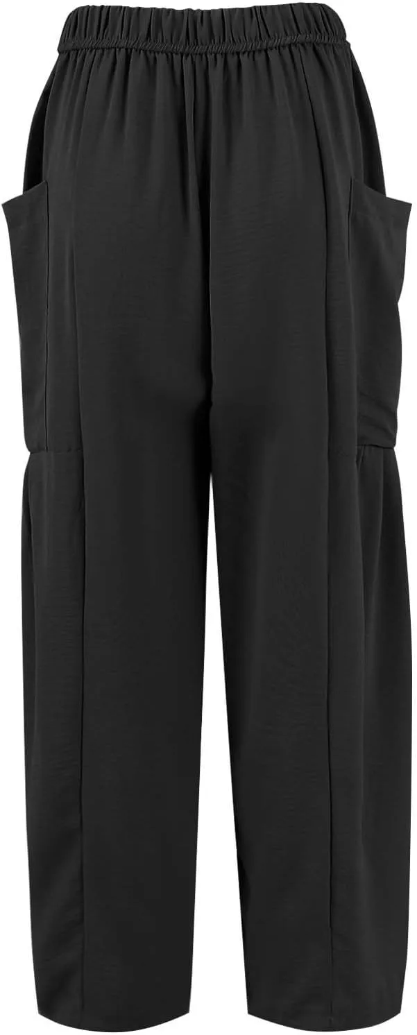 TWGONE Women's Palazzo Pants Wide Leg Loose High Waist Flowy Lounge Pants Beach Drawstring Slacks with Pockets