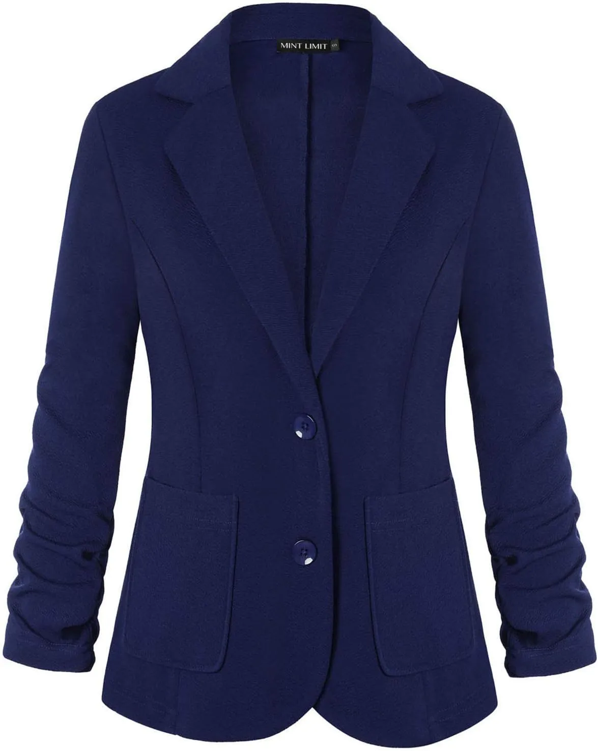 Unifizz Womens Casual Work Office Blazer Pockets Buttons Suit Jacket 3/4 Sleeve