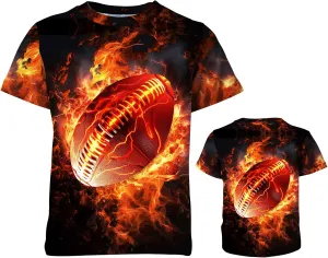 Unisex 3D Graphic Printed T-Shirts, Boys Girls Kids Crewneck Short Sleeve T Shirts, Cool Tees for 6-16 Years Teens