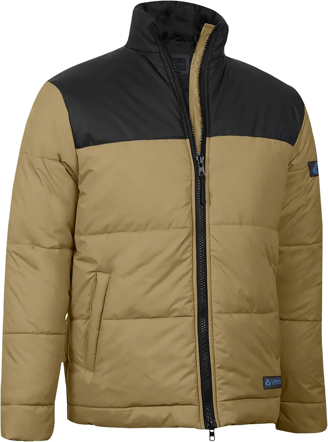 URBAN BUCK Mens Puffer Jacket Midweight Recycled Winter Down Windproof and Water Repellent Henry Men Climbing Jackets