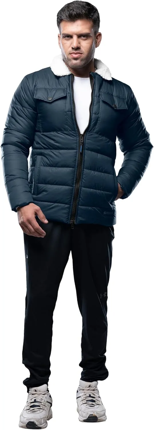 URBAN BUCK Mens Puffer Jackets Midweight Long Sleeves Windproof & Water Repellent Winter Down Recycled Bryce Men Hiking Coats