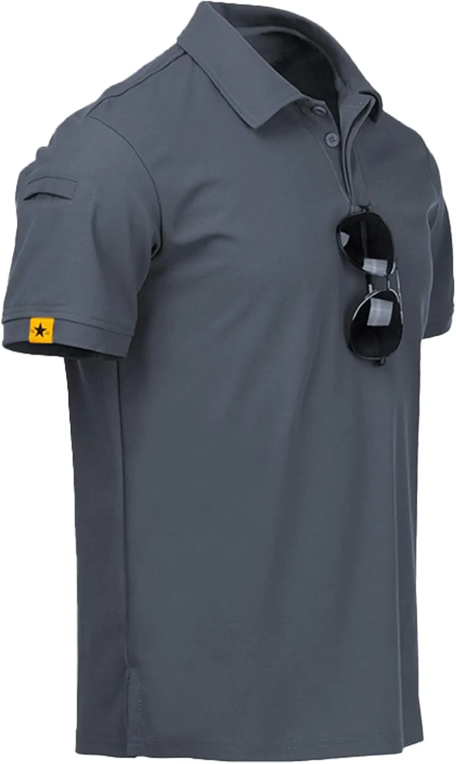 V VALANCH 3 Pack Polo Shirts for Men Short Sleeve Golf Tennis Work Summer Moisture Wicking Shirts