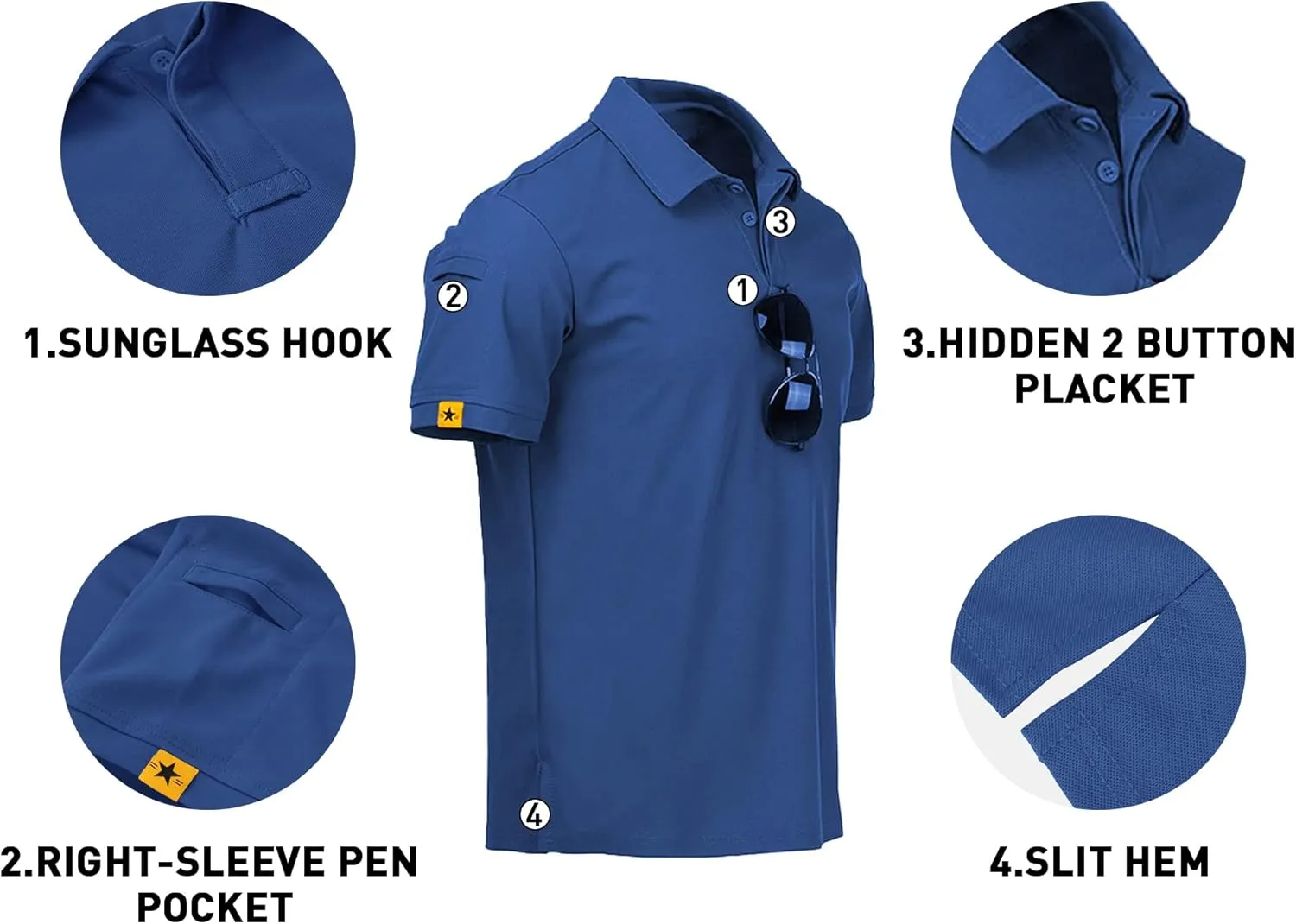 V VALANCH 3 Pack Polo Shirts for Men Short Sleeve Golf Tennis Work Summer Moisture Wicking Shirts