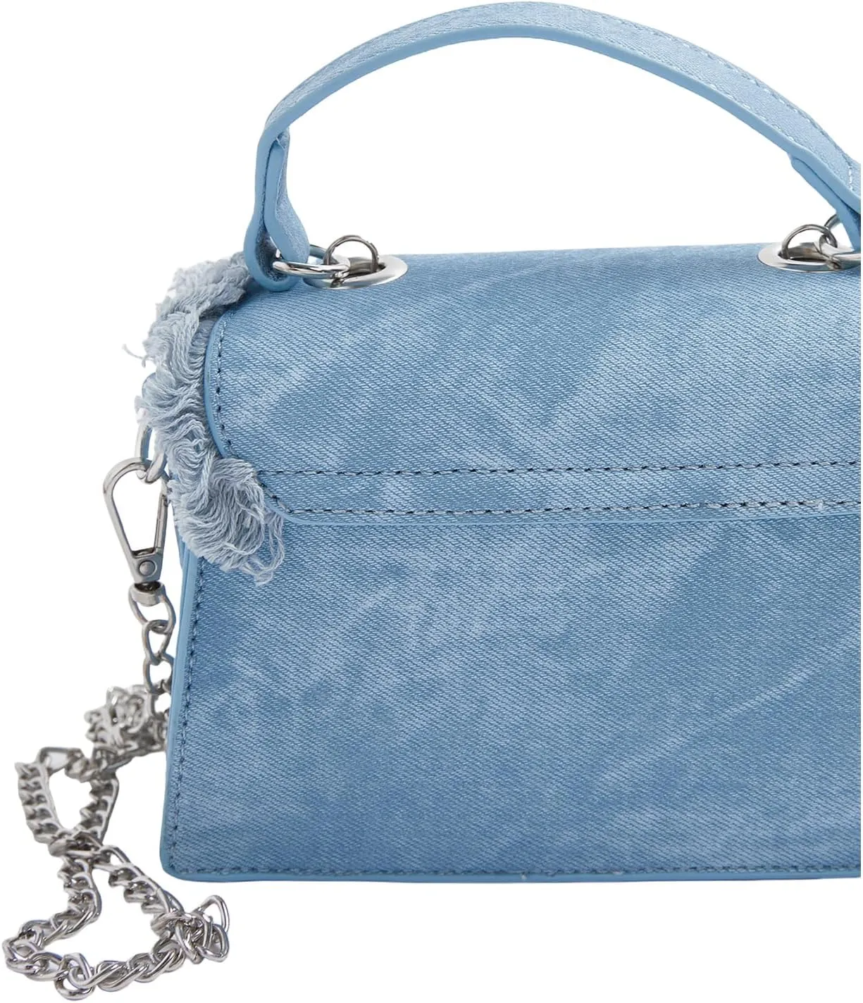 Verdusa Women's Top Handle Clutch Handbag Fringe Crossbody Bags with Chain Strap