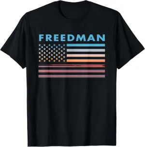 Vintage Sunset American Flag Freedman, South Carolina T-Shirt