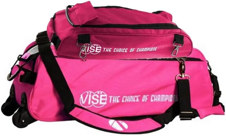 Vise Clear Top 3 Ball Tote Roller Bowling Bag with Shoe Bag- Pink