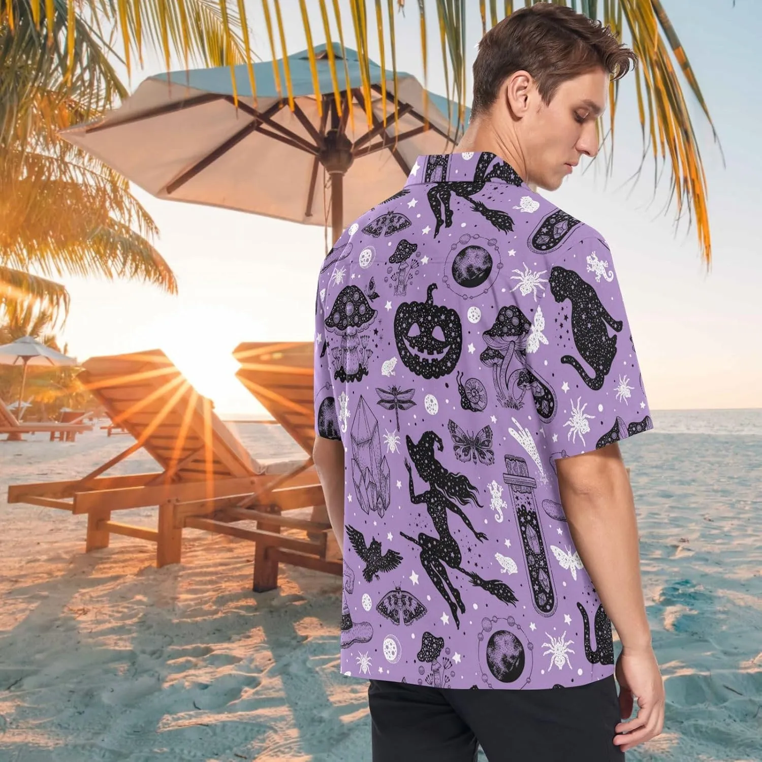visesunny Hawaiian Bowling Shirts for Men Short Sleeve Regular Fit Summer Beach Casual Button Down Aloha Shirts S-3XL