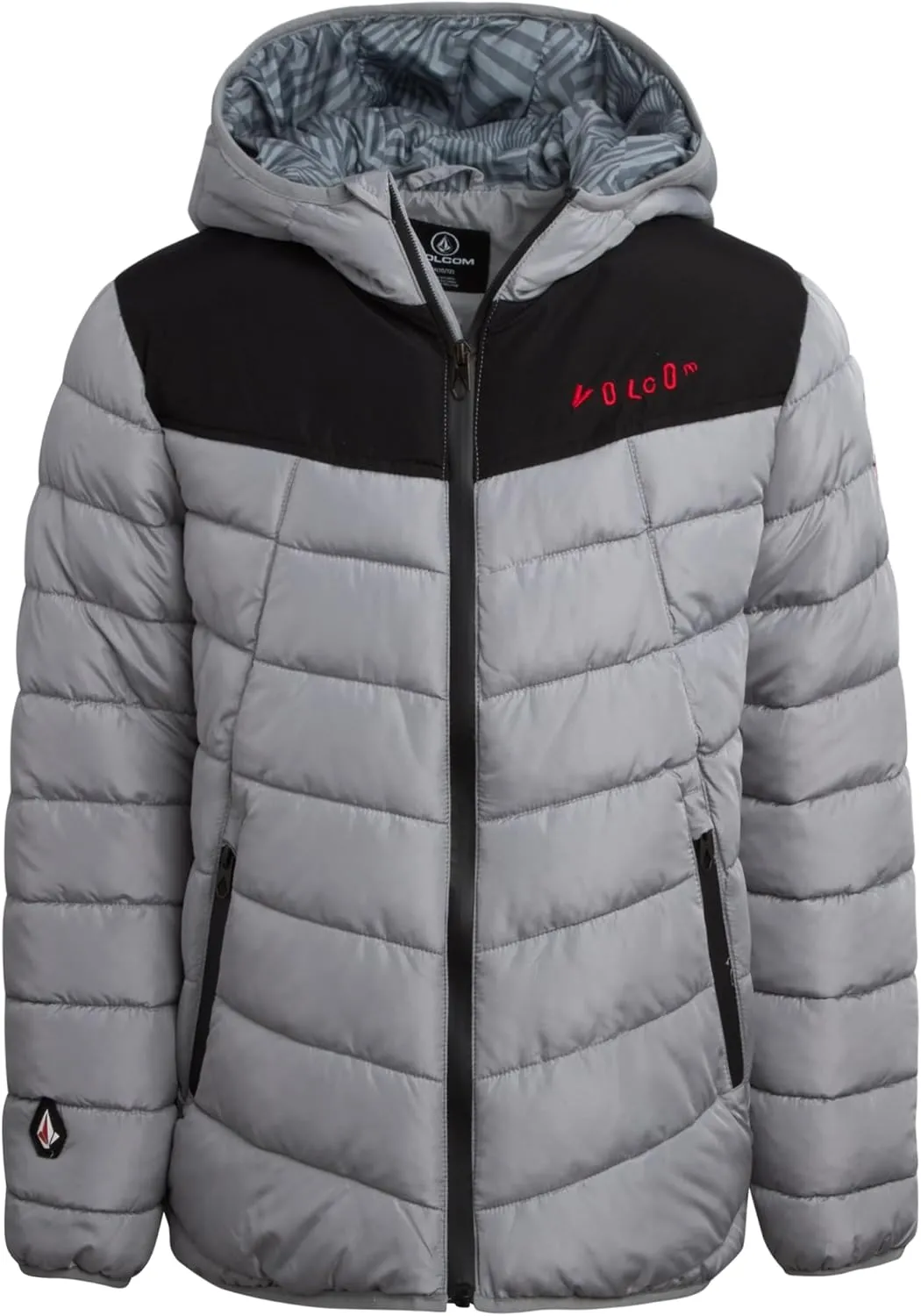 Volcom Boys' Puffer Jacket - Glacier Shield Quilted Winter Jacket with Hood - Insulated Outerwear Jackets for Boys (4-18)