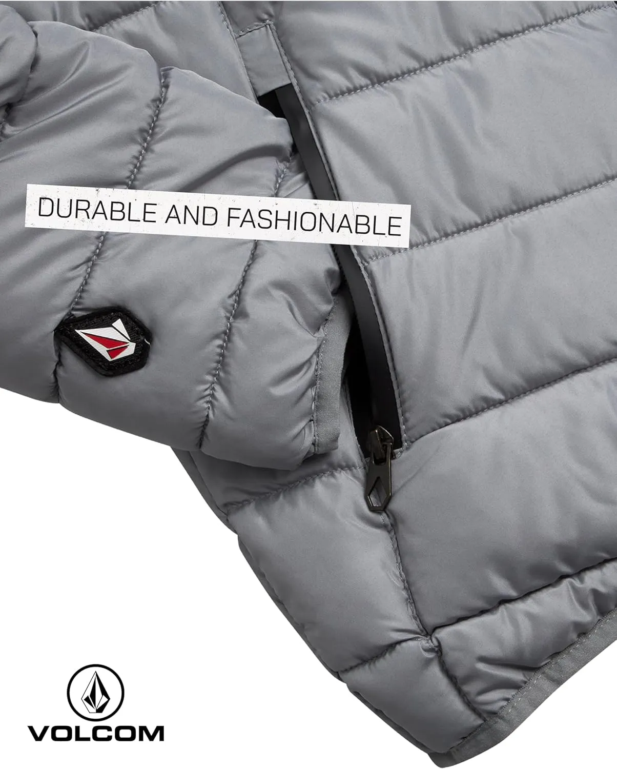 Volcom Boys' Puffer Jacket - Glacier Shield Quilted Winter Jacket with Hood - Insulated Outerwear Jackets for Boys (4-18)