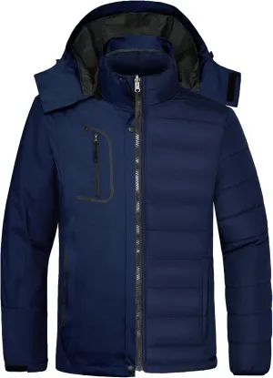 wantdo Men's 3 in 1 Waterproof Ski Jacket Warm Winter Snow Coat Puffer Rain Jacket