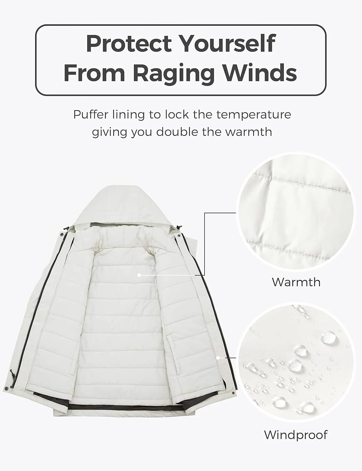 wantdo Women's 3 in 1 Waterproof Ski Jacket Mountain Snowboarding Jacket Winter Snow Coat