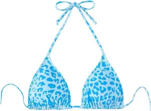 WDIRARA Women's Y2k Leopard Graphic Triangle Bikini Top Micro Halter Swimsuit Tops