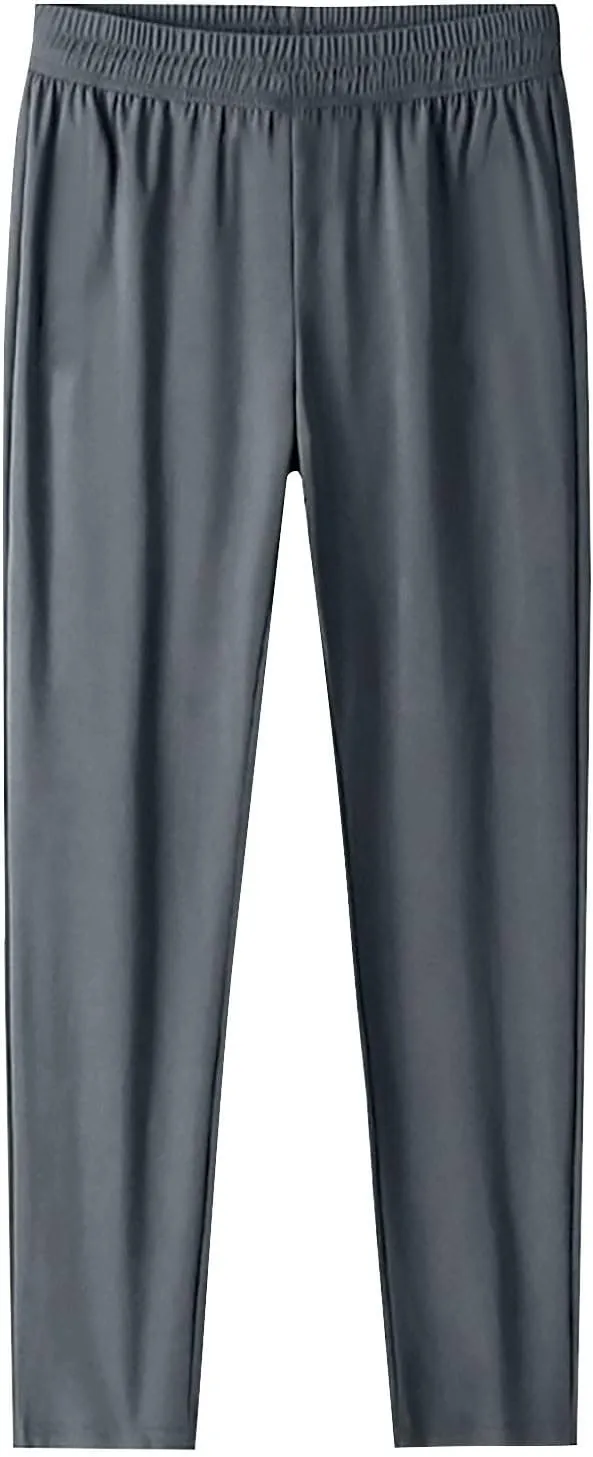 White Pants Women Plus Size, Womens Pants Trendy Linen Cotton Low Rise Trousers Work Straight Leg Summer