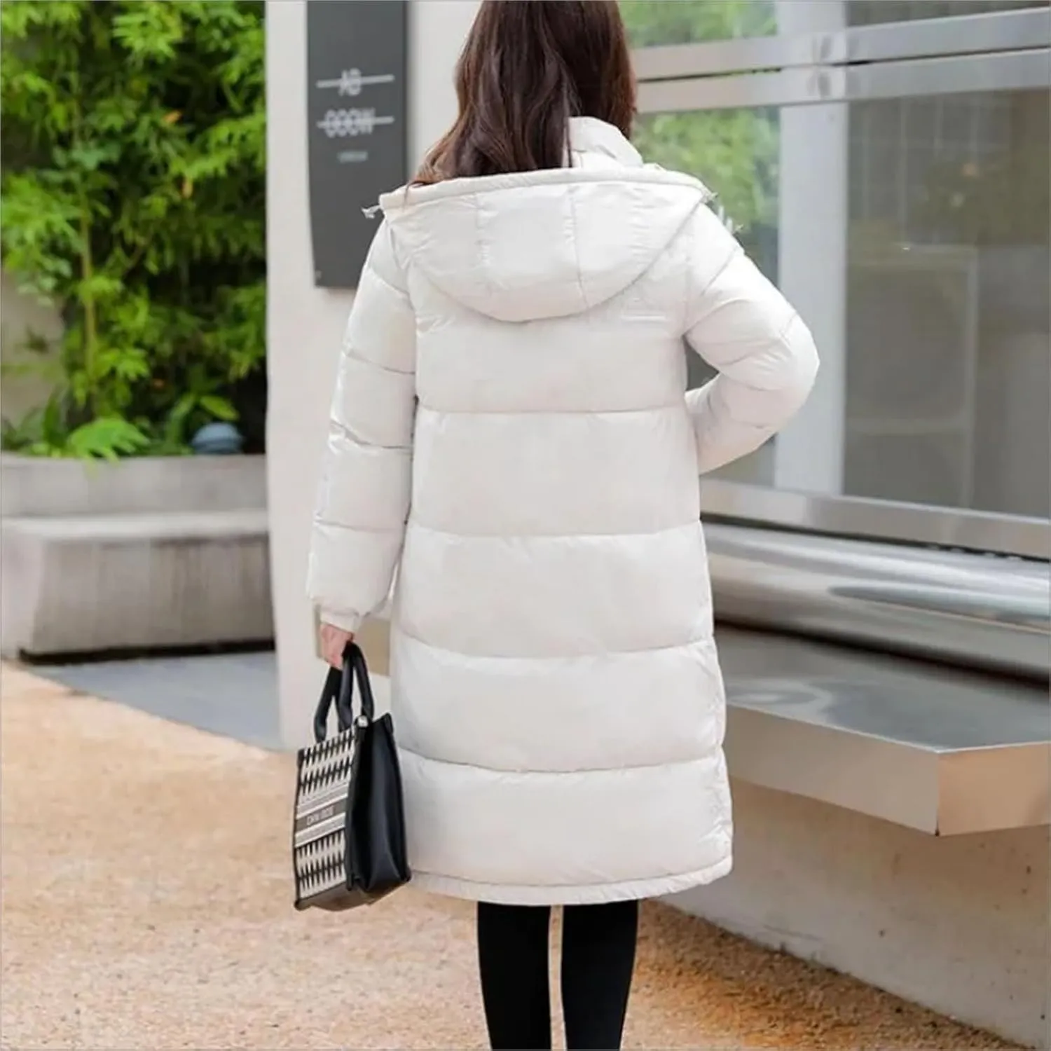 Winter Warm Hooded Parka Women's Padded Jacket Down Cotton Loose Long Coat