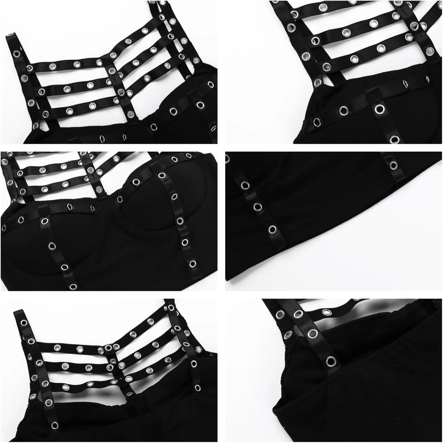 Women Gothic Crop Top Camisole Tank Tops Clubwear Cropped Cami T-Shirt