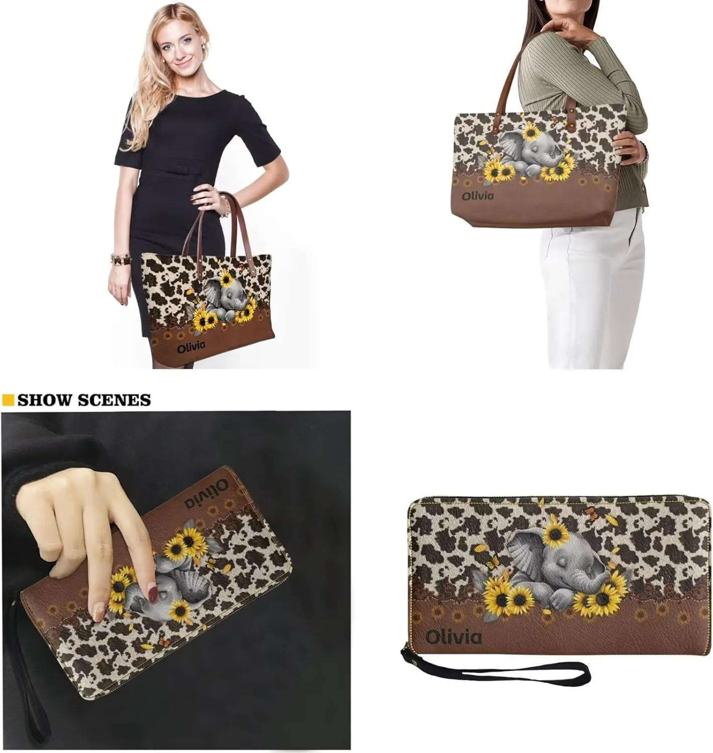 Women Handbags Wallet Tote Bag Shoulder Bag Top Handle Satchel Purse Set 2pcs