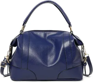 Women Hobo Shoulder Bag Lychee Pattern Leather Handbag Top-handle Purse Satchel