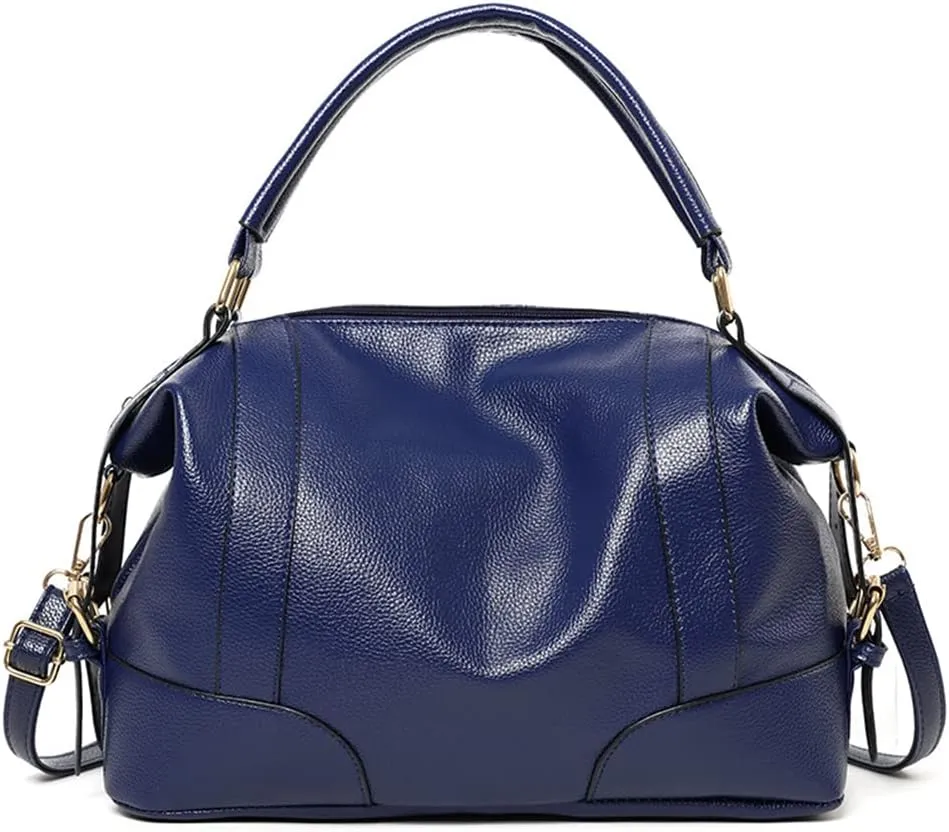 Women Hobo Shoulder Bag Lychee Pattern Leather Handbag Top-handle Purse Satchel