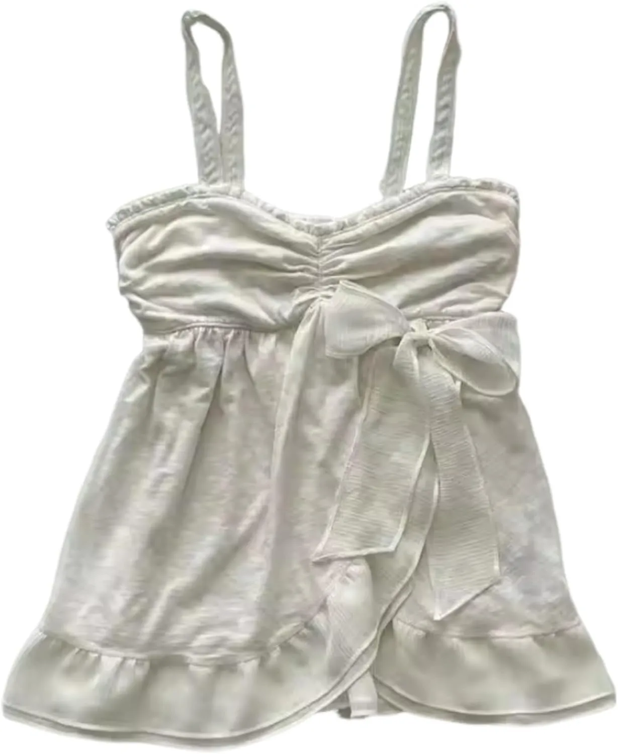 Women Lace Y2k Tank Top Coquette Summer Bow Tops Crop Cute Camisole