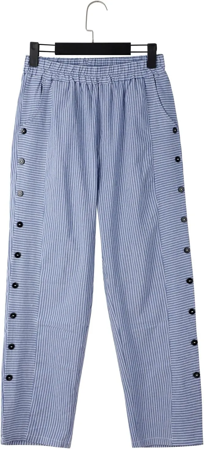 Women Linen Pants High Waist Adjustable High Waisted Dressy Trousers Linen Pants Women Summer Solid Lounge Long Trousers