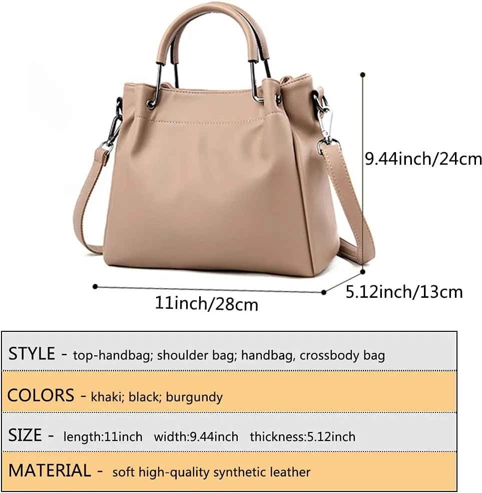 Women Purse and Handbag Soft Leather Shoulder Bag Ladies Work Top Handle Satchel