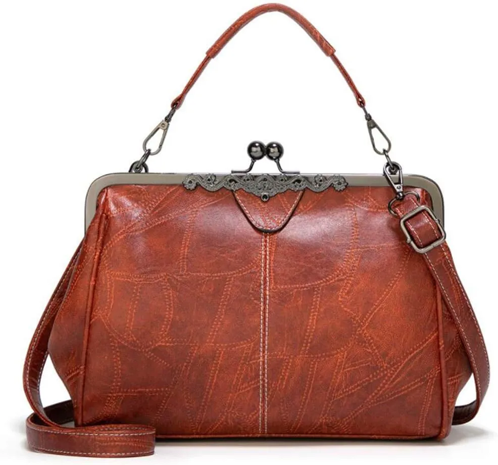 Women Retro Tote Hobo Bags PU Leather Top Handle Backpacks Clutches Satchel Handbags