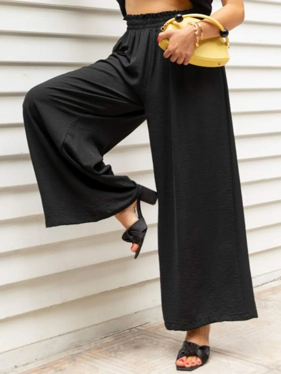 Women's Boho High Waisted Palazzo Pants Summer Beach Wide Leg Flowy Pants