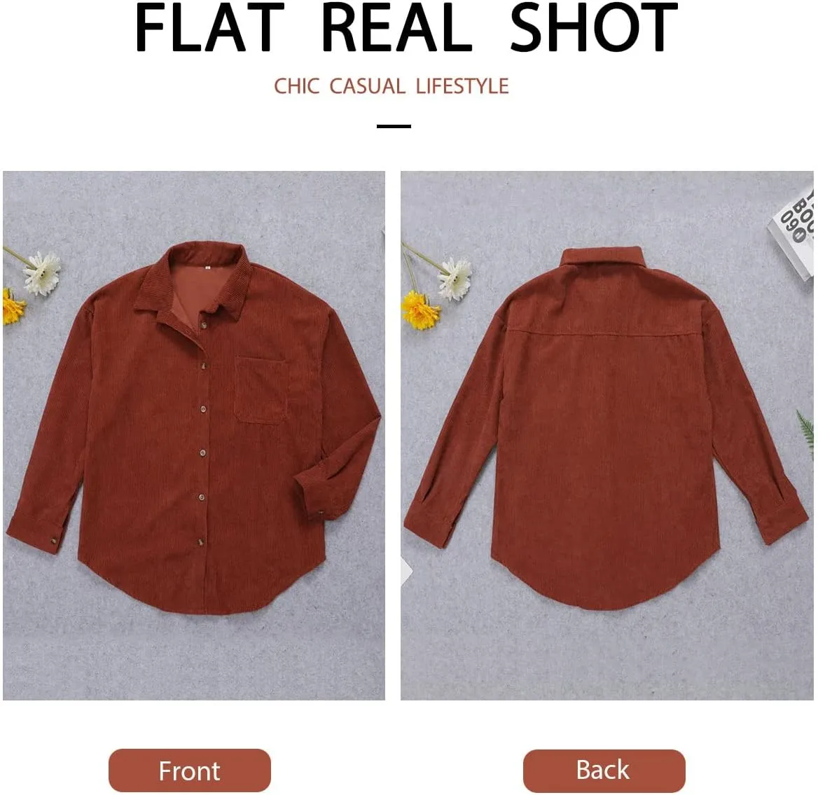 Women's Brushed Plaid Shirts Long Sleeve Flannel Lapel Button Down Cardigan Boyfriend Shacket Jacket Coats
