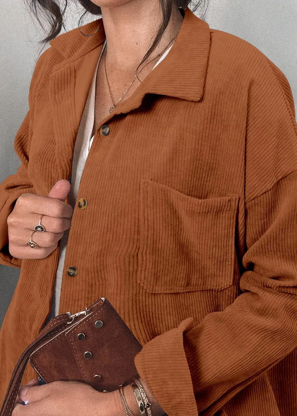 Women's Brushed Plaid Shirts Long Sleeve Flannel Lapel Button Down Cardigan Boyfriend Shacket Jacket Coats