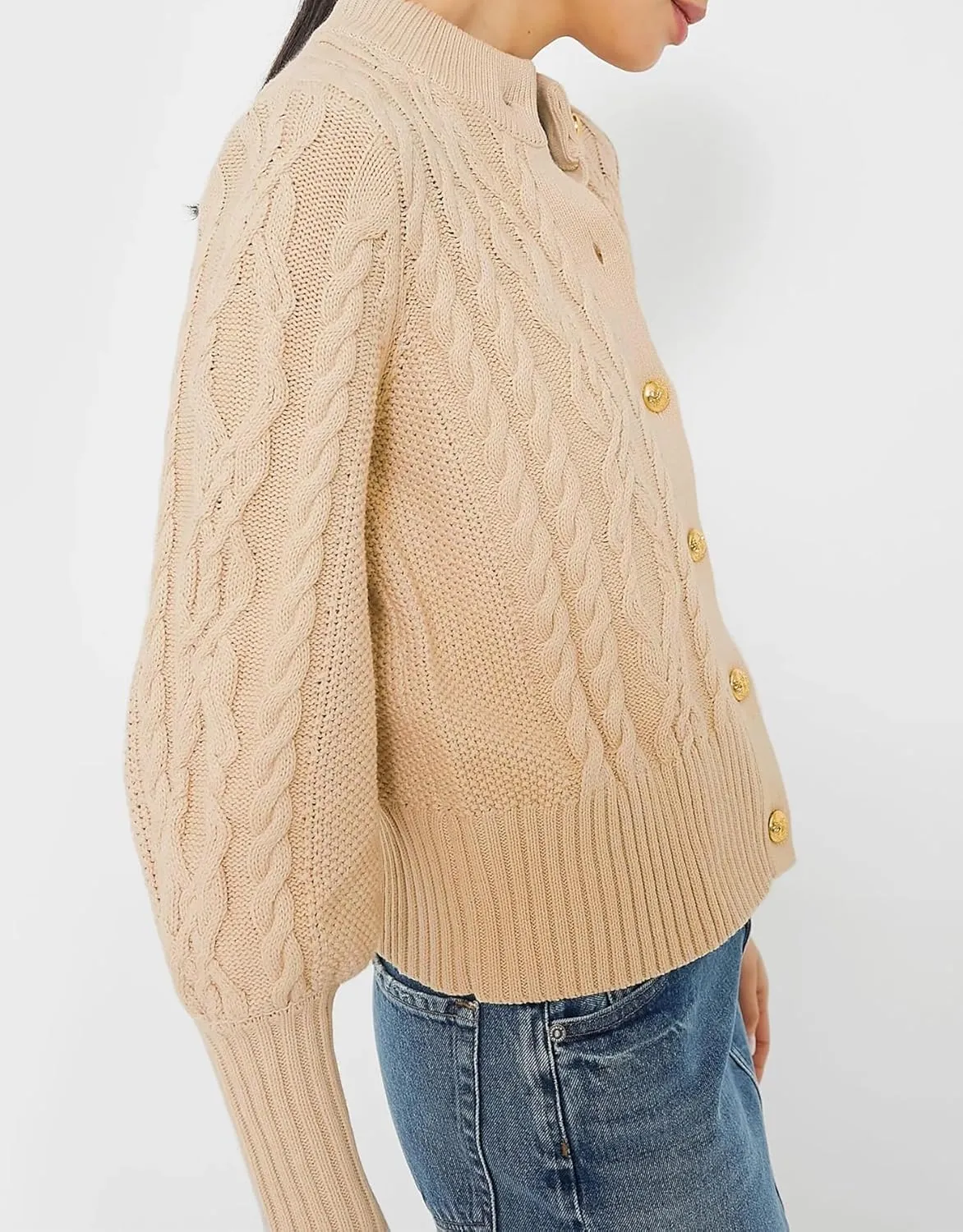 Women's Cardigan Sweater Button Down Long Sleeve Fall Jacket Short Chunky Knit Outerwear Coats Trendy Casual Outfits