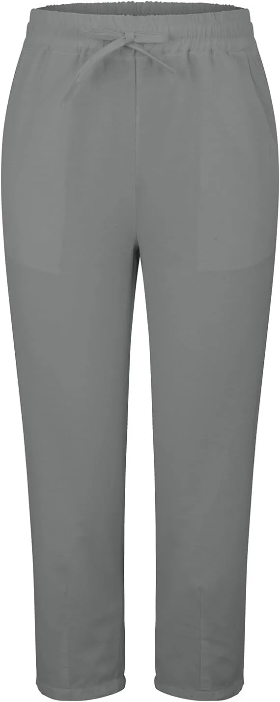 Women's Cotton Linen Pants Straight Leg Elastic Drawstring Trousers Casual 2025 Summer Beach Lounge Pant