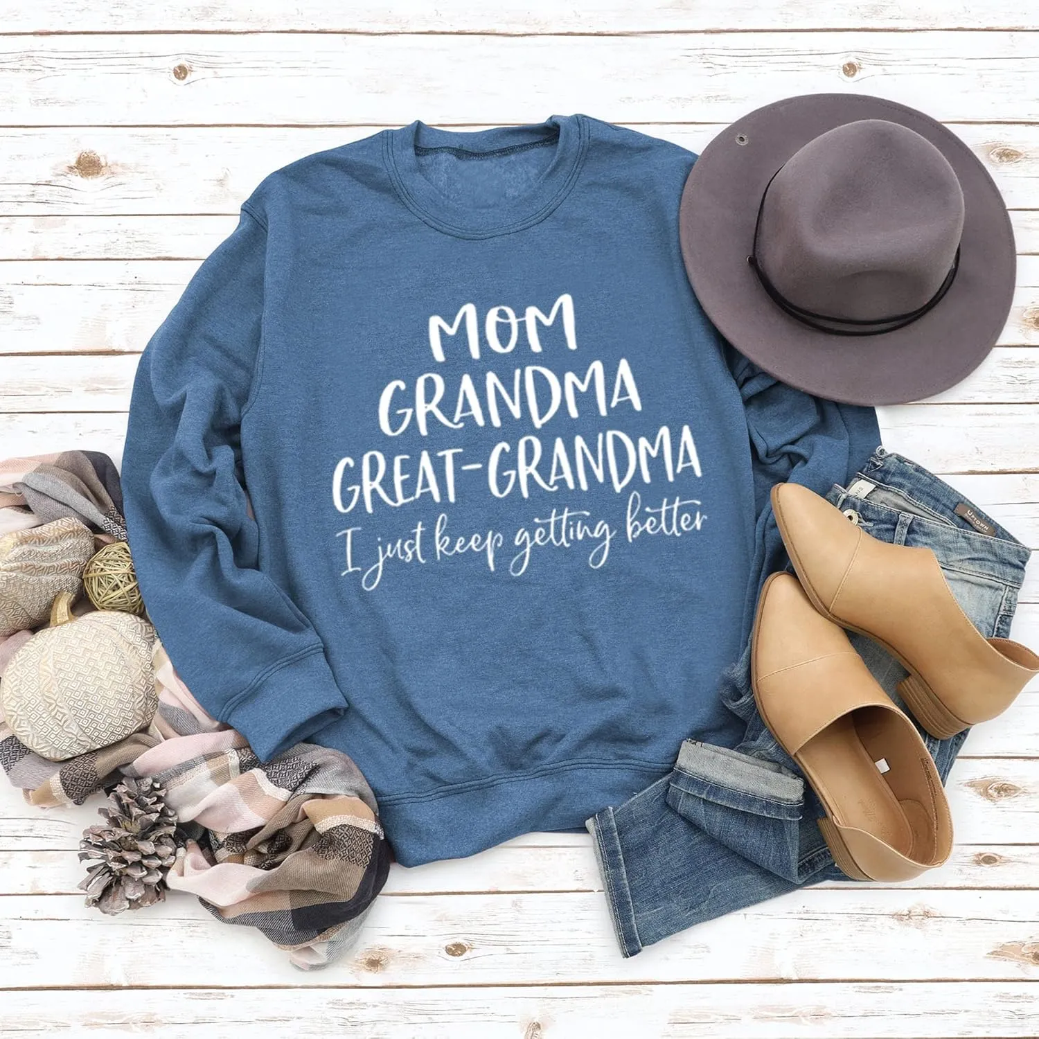 Womens Great Grandma Sweatshirt Crewneck Casual Pullover Loose Comfy Grandma Gifts Shirts Top