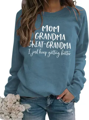Womens Great Grandma Sweatshirt Crewneck Casual Pullover Loose Comfy Grandma Gifts Shirts Top