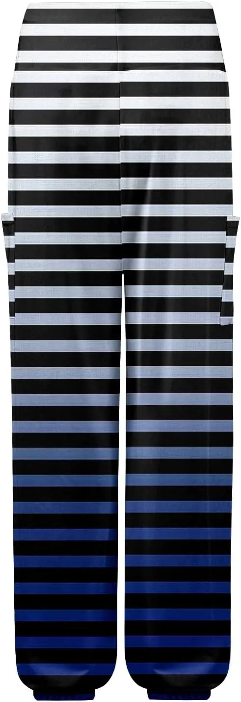 Women's Harem Pants, Hippie Palazzo Pants Boho Joggers High Waist Drawstring Trousers Flowy Clothes Pant with Pockets E0