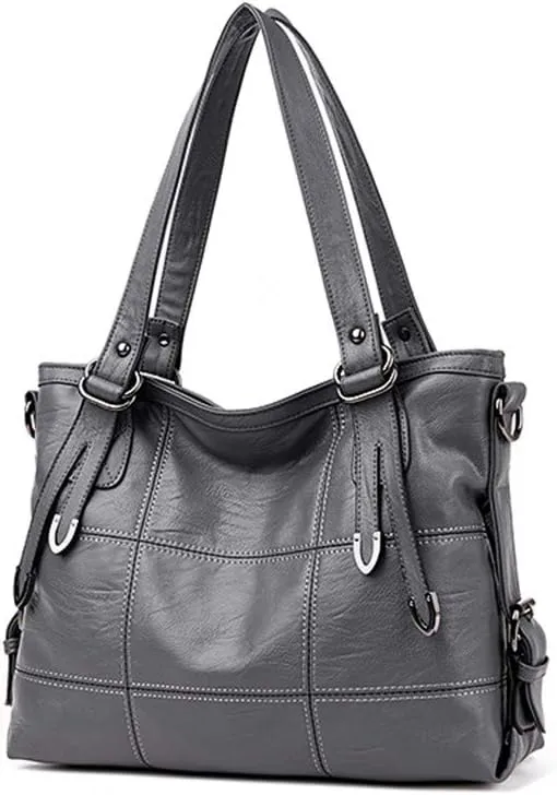 Womens Leather Top Handle Satchel Purse, Tote Handbag Large Capacity Shoulder Bag