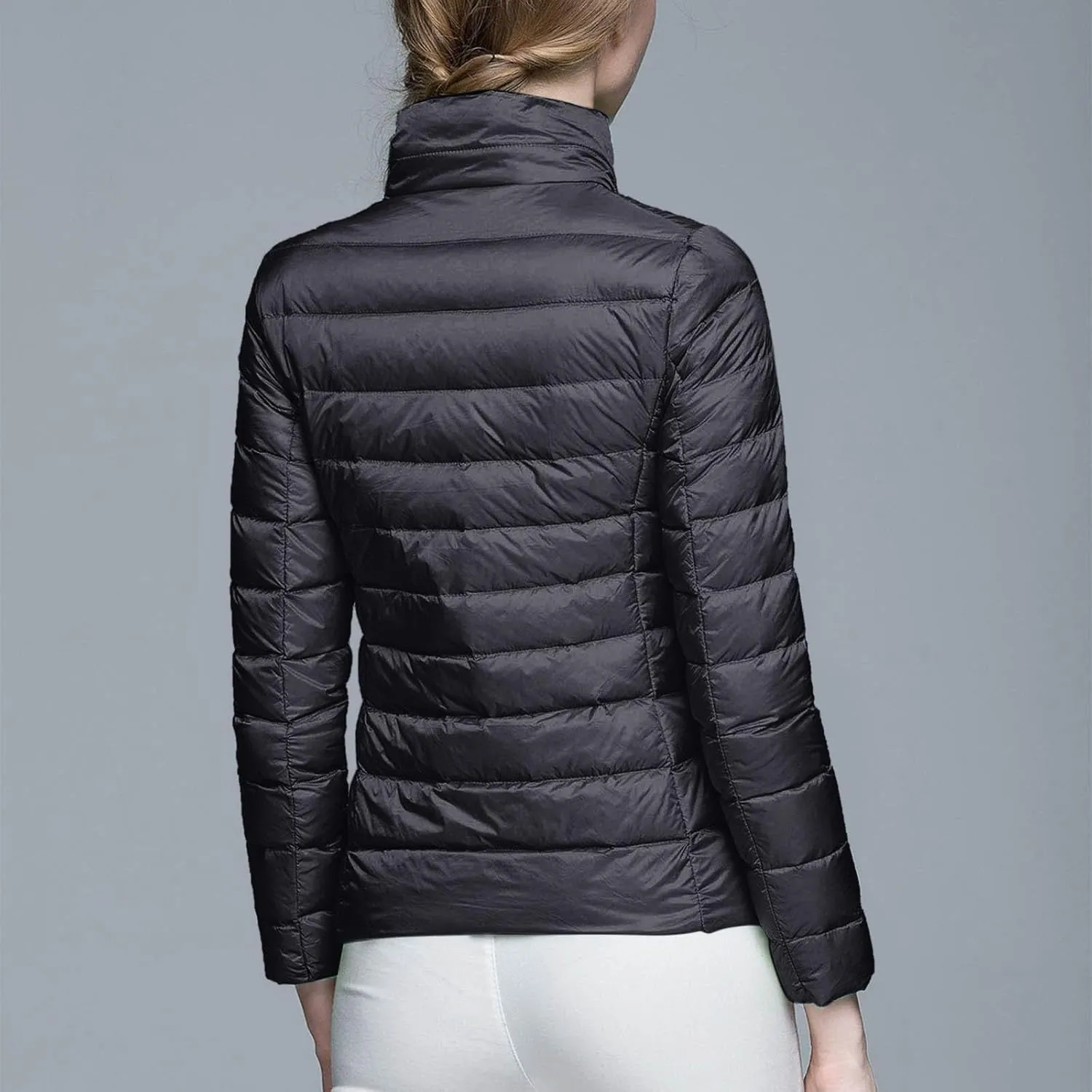 Womens Puffer Jacket 2025 Winter Warm Packable Down Jacket Lightweight Slim Fit Hooded Jacket Short Duck Down Coat