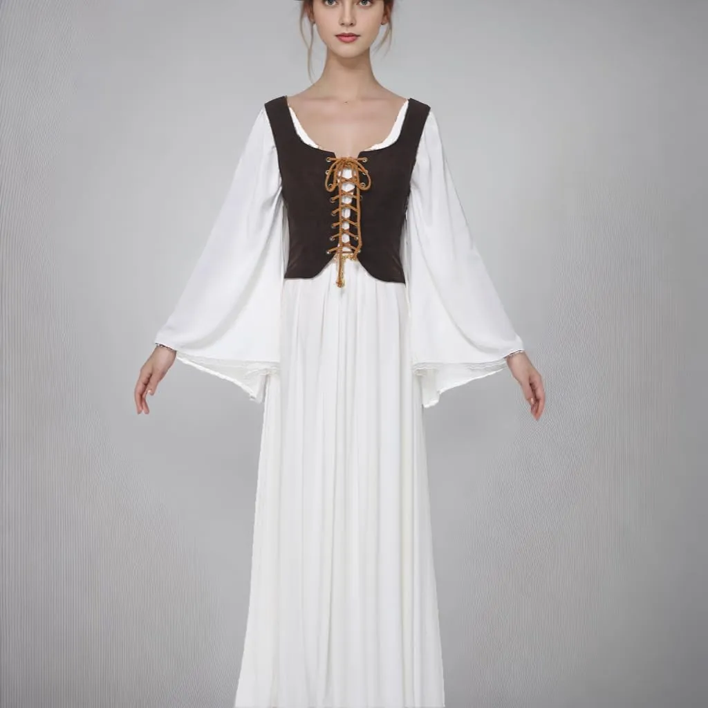 Women's Reversible Suede Vest Renaissance Pirates Vest Steampunk Gothic Medieval Corset Top