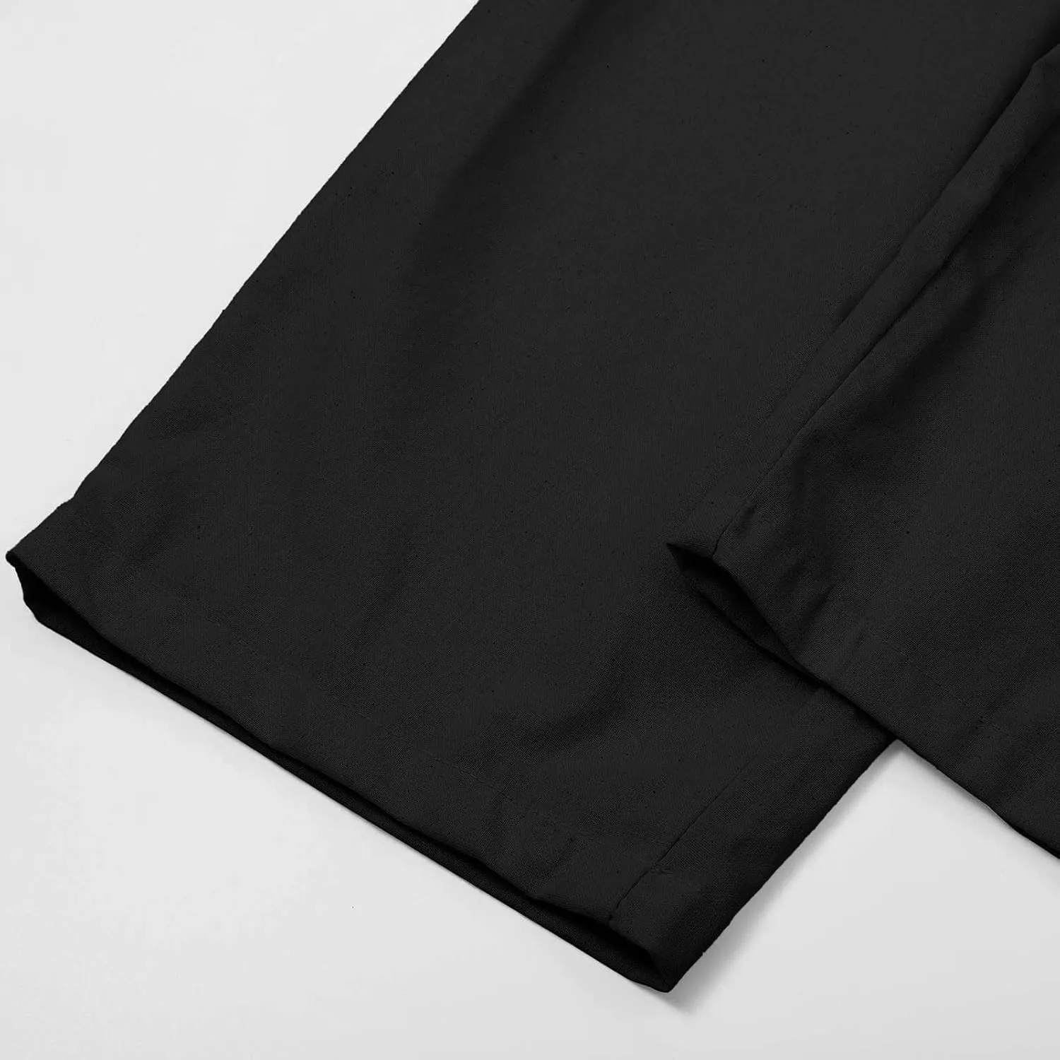 Womens Roll Up Straight Leg Linen Pants Casual Drawstring Elastic Waist Loose Slacks Lounge Petite Pants with Pockets