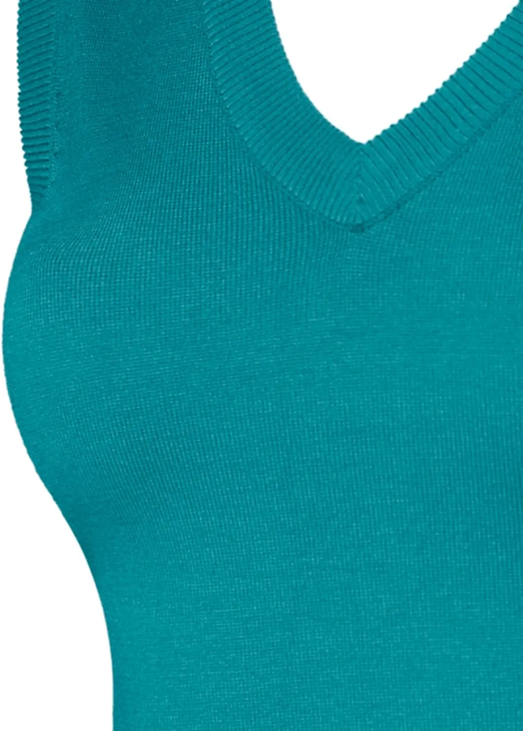 Women's Solid Basic V-Neck Sleeveless Soft Stretch Pullover Sweater Vest Top