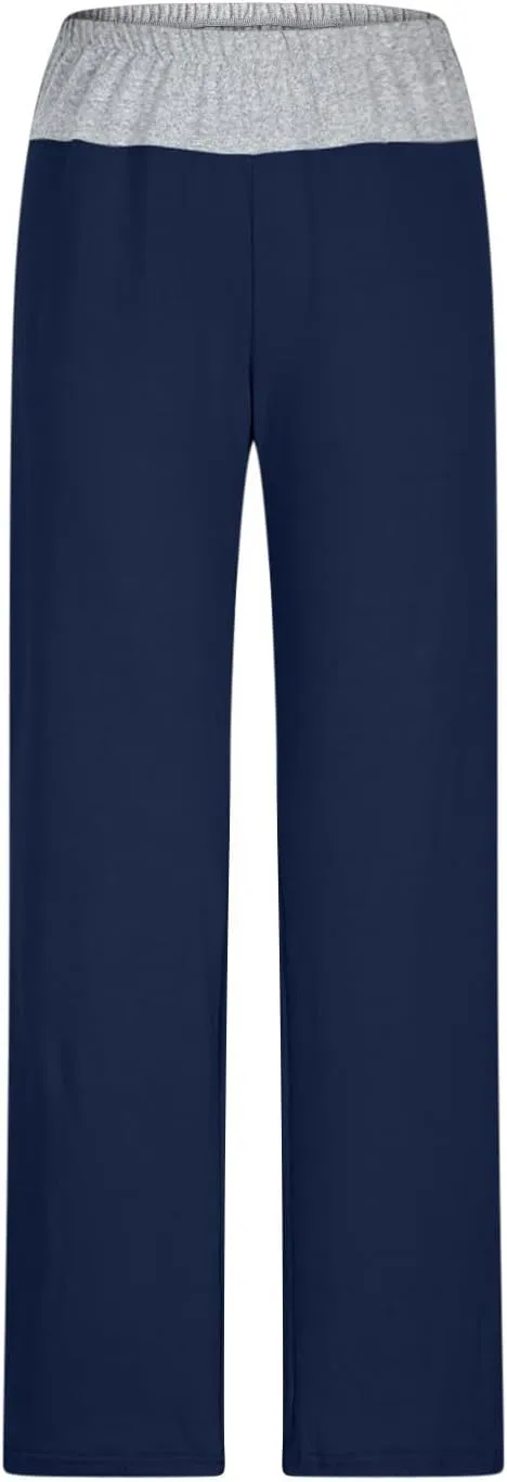 Women's Sweatpant Yoga Leggings Side Striped High Waist Stretch Comfy Jogger Gym Sport Workout Pants Trousers Slacks