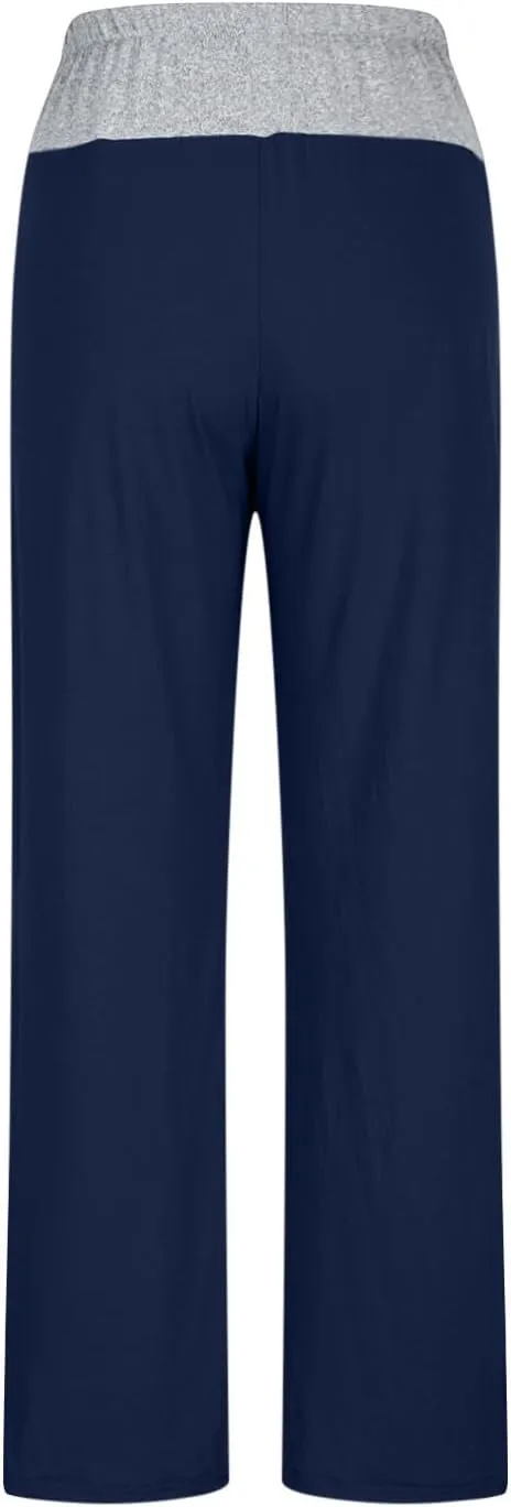 Women's Sweatpant Yoga Leggings Side Striped High Waist Stretch Comfy Jogger Gym Sport Workout Pants Trousers Slacks