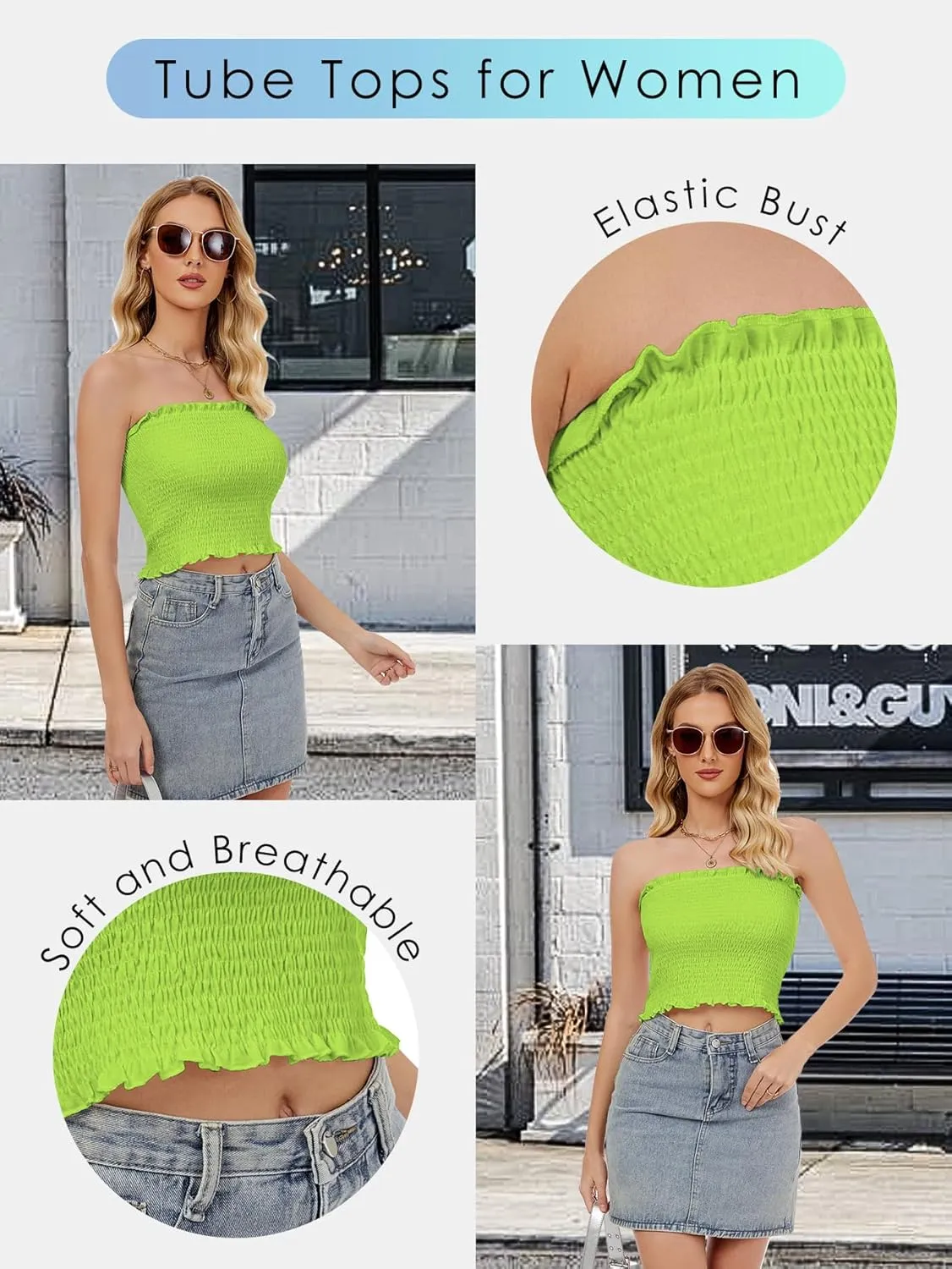 Womens Tube Top Summer Strapless Crop Tops Basic Tank Casual Sleeveless Shirt