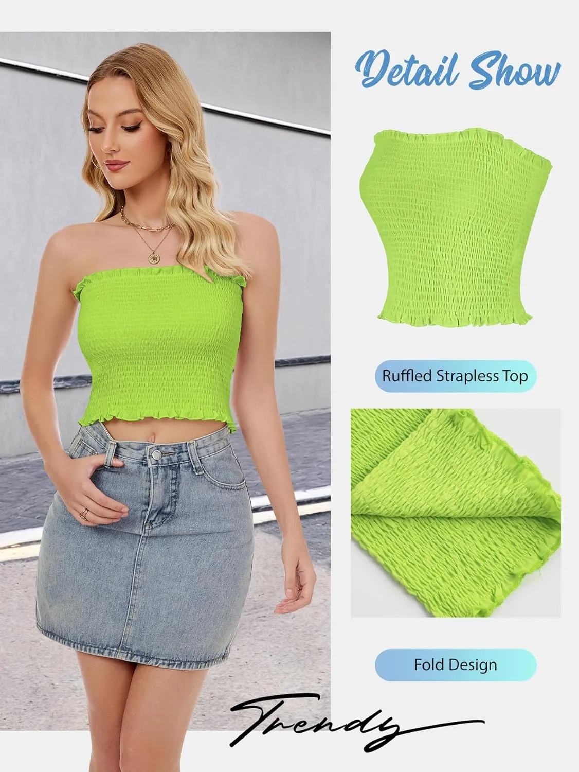 Womens Tube Top Summer Strapless Crop Tops Basic Tank Casual Sleeveless Shirt