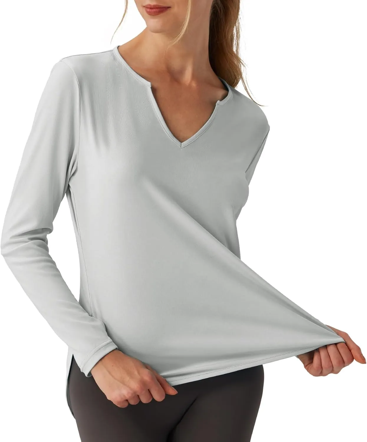 Women's V-Neck UPF 50 Swim Rash Guard Shirt