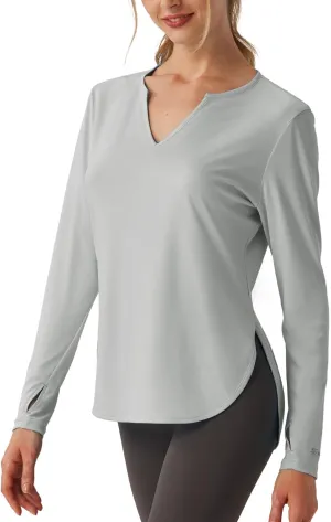 Women's V-Neck UPF 50 Swim Rash Guard Shirt