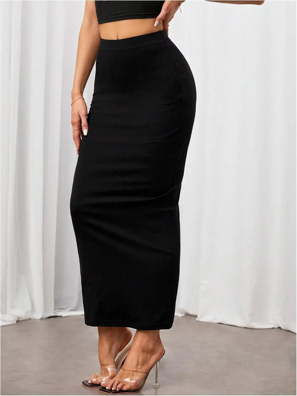 Women's Y2K Maxi Skirt Bodycon High Waisted Elegant Business Pencil Long Skirts