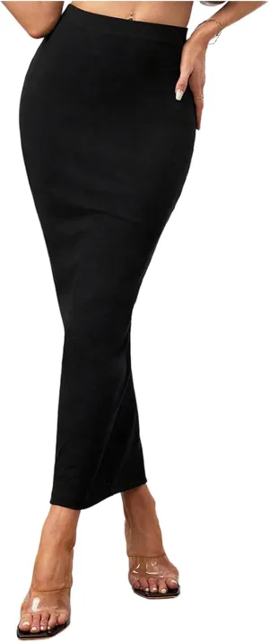 Women's Y2K Maxi Skirt Bodycon High Waisted Elegant Business Pencil Long Skirts