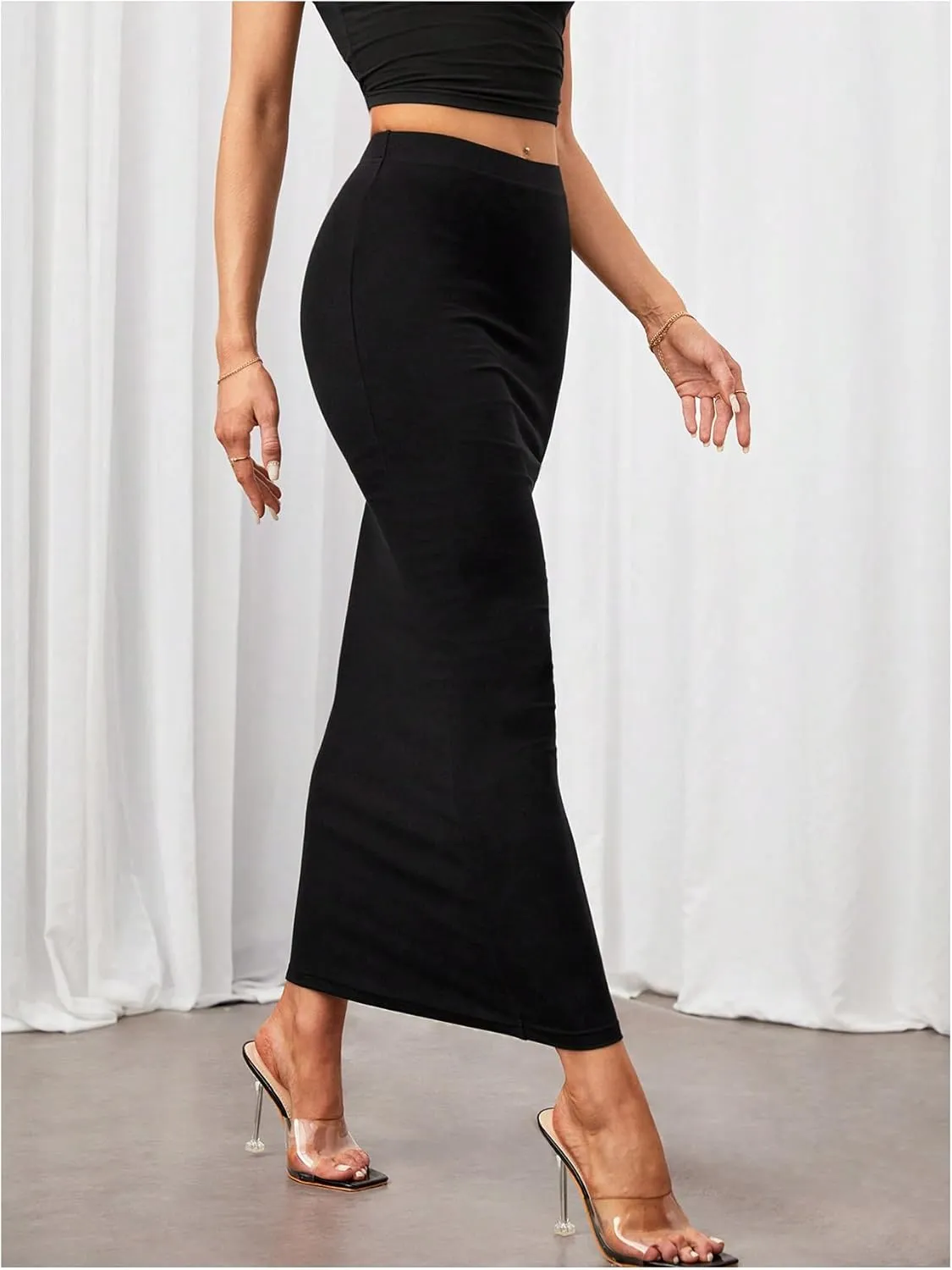 Women's Y2K Maxi Skirt Bodycon High Waisted Elegant Business Pencil Long Skirts