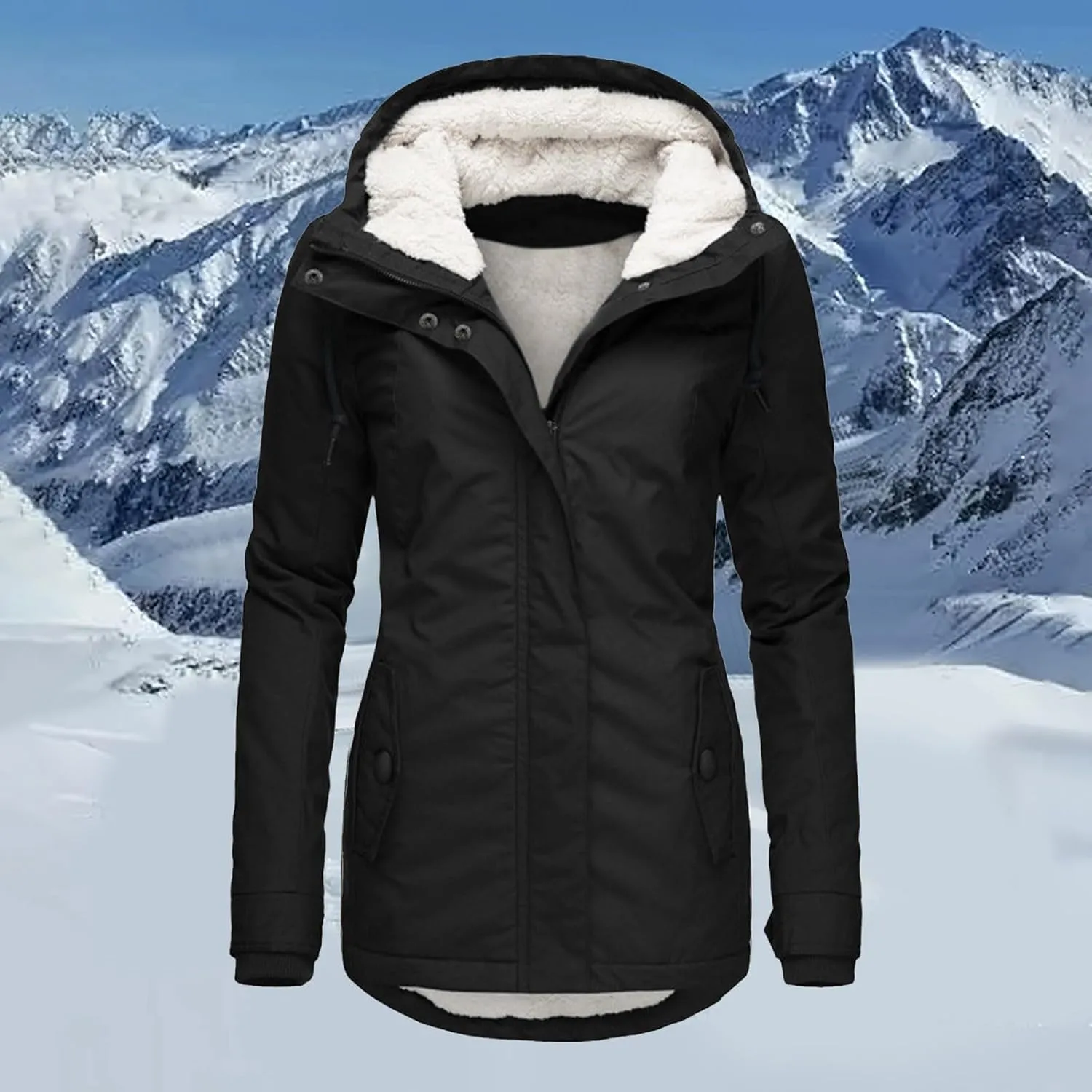 Wowomens Warm Fleece Jacket Coat Zipper Cardigans Tops Windbreaker Jackets Plus Size Fall Heated Jacket Sweats Fuzzy