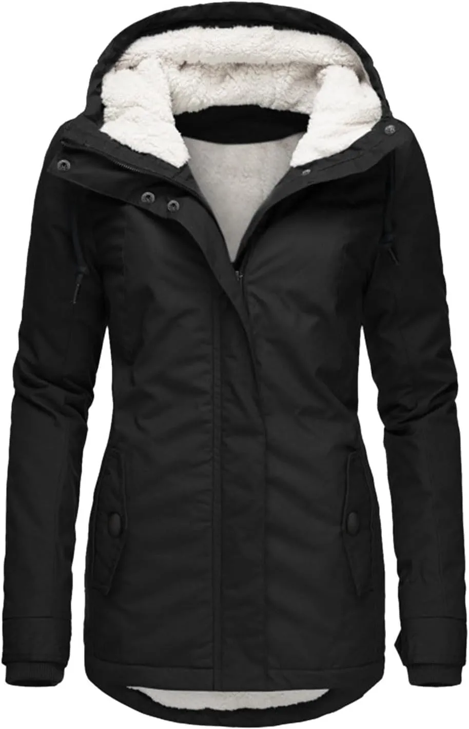 Wowomens Warm Fleece Jacket Coat Zipper Cardigans Tops Windbreaker Jackets Plus Size Fall Heated Jacket Sweats Fuzzy